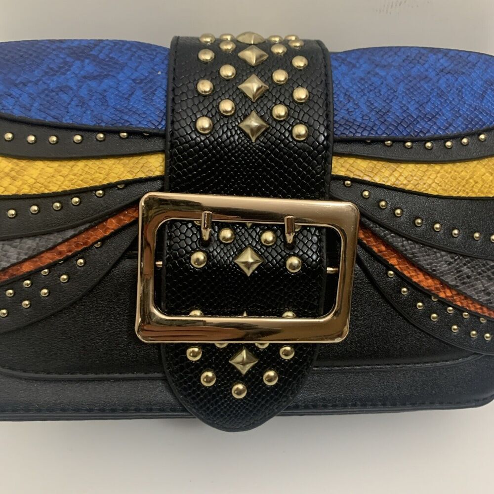 Multi-Layer Stacked Colored Handbag With Studs - … - image 2